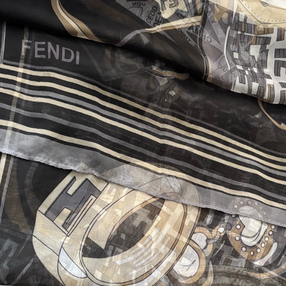 FENDI Silk Scarf 18" x 60"